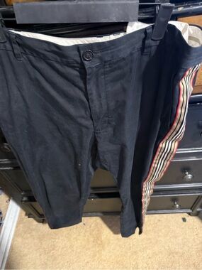 Men's Black Track-Stripe Pants